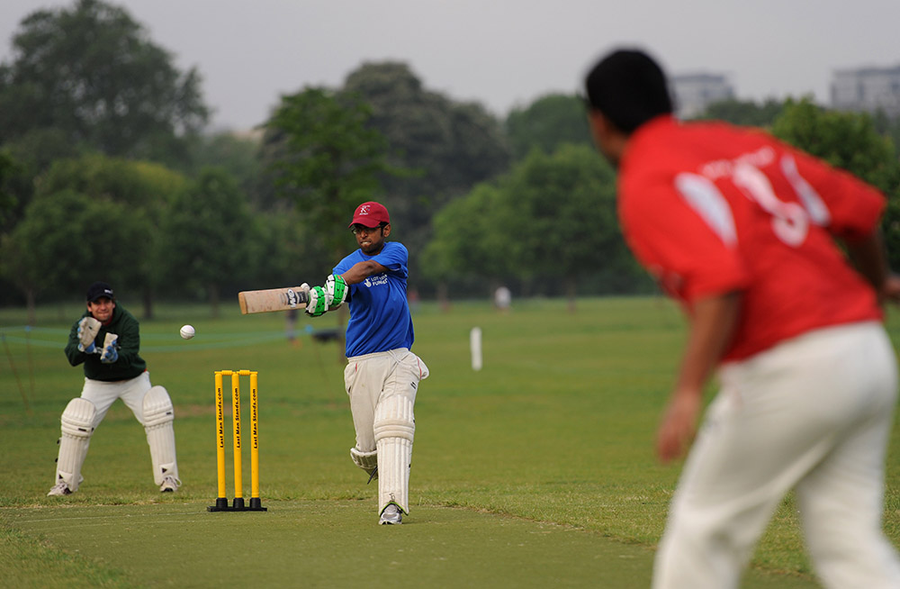 A man batting