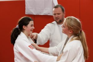 Two girls starting combat