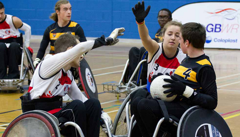 Mixed wheelchair rugby game 